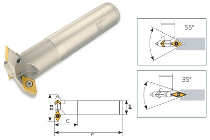 D75 Z03 L130-VBMT16 SRÁŽECÍ FRÉZY HLADKA STOPKA DCMT/VBMT