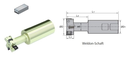TMP01-060-XP50-MP12-02 STOPKOVÉ FRÉZY FRÉZY T-DRÁŽKY WELDON