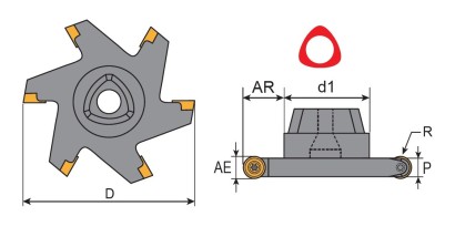 3T2580-R5 MODULÁR.FRÉZY na RDKT/RDKW/RPKT T-DRÁŽKY HLAVIČKA
