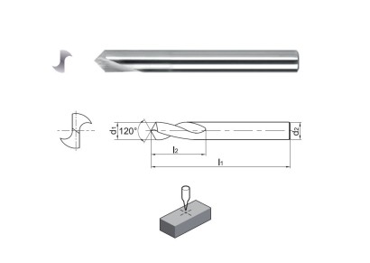 1143SC120-0300 STŘEDICÍ VRTÁK Z TVRDOKOVU 120°