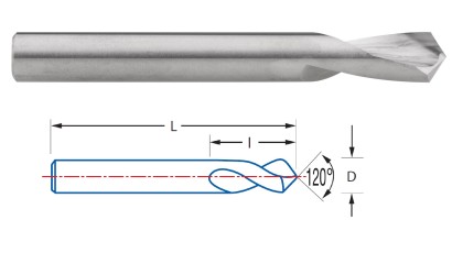 9303-3 STŘEDICÍ VRTÁK Z TVRDOKOVU PRO CNC STROJE 120° 9303-3 STŘEDICÍ VRTÁK Z TVRDOKOVU PRO CNC STROJE 120°