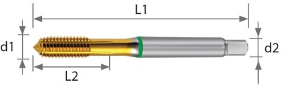 487010M05 STROJNÍ TVÁŘECÍ ZÁVITNÍK HSS-E+TIN "M" DIN2174 6HX