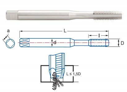 3600-M3 STROJNÍ ZÁVITNÍK PRŮCHOZÍ HSSE "M" DIN371 6H A-FORM