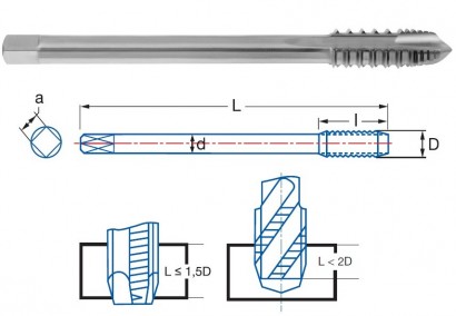 3274-M8 STROJ.ZÁVITNÍK PRŮCHOZÍ HSSE "M" DIN376 6H NA HLINÍK