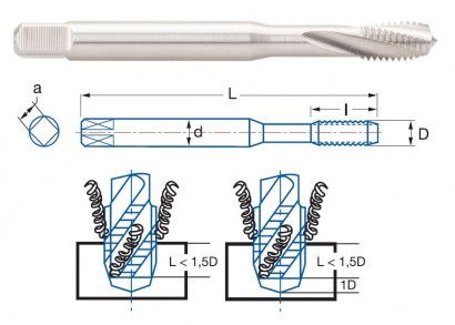 3140-M10 STROJ.ZÁVITNÍK SLEPÝ HSSE "M" DIN371 NA MĚĎ, BRONZ