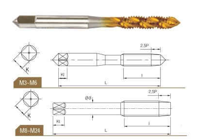 VQTM0810025 STROJNÍ ZÁVITNÍK SLEPÝ HSSE+TIN "MF" DIN371/6 6H