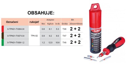 0-TPK01-TX06-0.6 Sada pro TORX 25 mm + 50 mm jediná sada