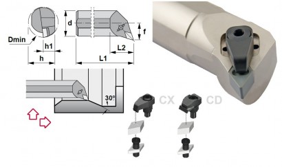 S40T-CDQNL12-4CD Soustružnické nože na DNGN1204 Levé 107,5°