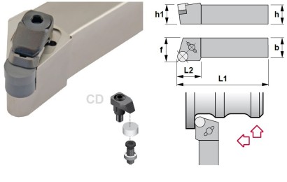 CRSNR3225P12-4CD Soustružnické nože na RNGN1204.. Pravé 0°