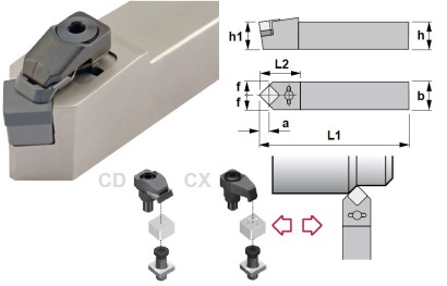 CSDNN2525M12-4CX Soustružn.nože na SNGX1204 Oboustranné 45°