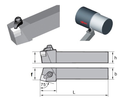 CSRNR3232P12-IX Soustružnické nože na SNGX1207.. Pravé 75°