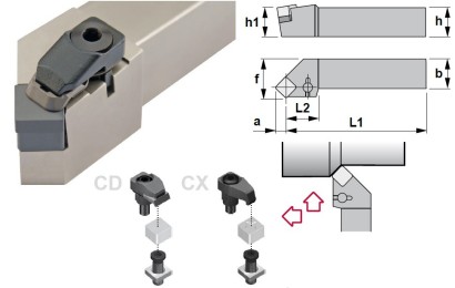 CSSNR4040P19-CD Soustružnické nože na SNGN1907.. Pravé 45°