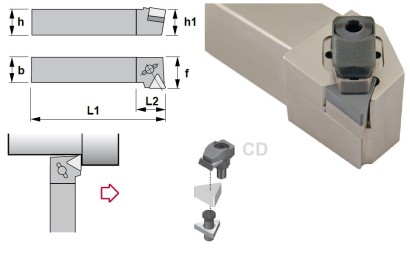CTGNL3225P16-4CD Soustružnické nože na TNGN1604.. Levé 90°