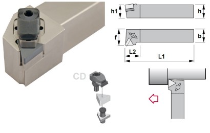 CTGNR3225P16-7CD Soustružnické nože na TNGN1607.. Pravé 90°
