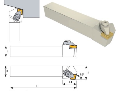 DCKNL3232P12 Soustružnické nože na CNMG1204.. Levé 75°