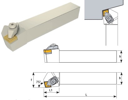 DCKNR2525M12 Soustružnické nože na CNMG1204.. Pravé 75°
