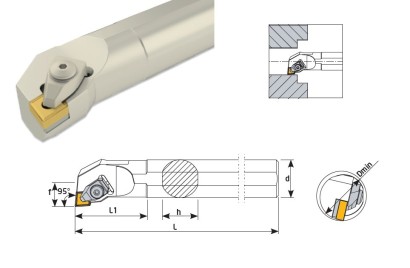 S40T-DCLNR12 Soustružnické nože na CNMG1204.. Pravé 95°