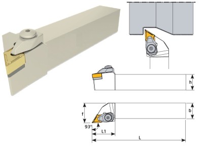 DDJNR3232P1504 Soustružnické nože na DNMG1504.. Pravé 93°