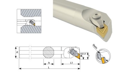 S20Q-DDQNL11 Soustružnické nože na DNMG1104.. Levé 107,5°