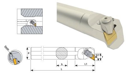 S40T-DDUNL1504 Soustružnické nože na DNMG1504.. Levé 93°