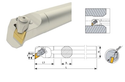 S50X-DDUNR15 Soustružnické nože na DNMG1506.. Pravé 93° S50X-DDUNR15 Soustružnické nože na DNMG1506.. Pravé 93°
