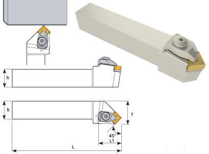 DSSNL2020K12 Soustružnické nože na SNMG1204.. Levé 45°