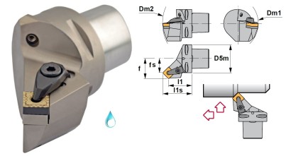 PSC63-DSSNR45056-12 Soustružnické nože na SNMG1204 Pravé 45°