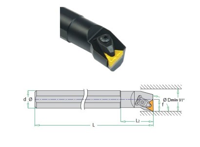 S32S-DTFNL16 Soustružnické nože na TNMG1604.. Levé 91°