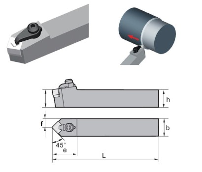 JSDNN3225P12 Soustružnické nože na SNGX1207 Oboustranné 45°