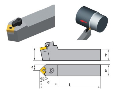 MSDNN3232P15 Soustružnické nože na SNMG1506 Oboustranné 45°