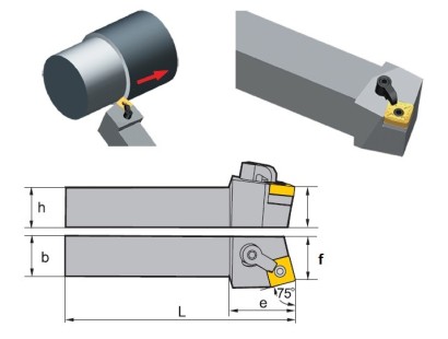MSRNL2020K12 Soustružnické nože na SNMG1204.. Levé 75°