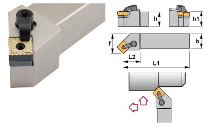 MSSNR2020K12-K Soustružnické nože na SNMG1204.. Pravé 45°