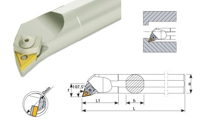S32T-MTQNR16 Soustružnické nože na TNMG1604.. Pravé 107,5°