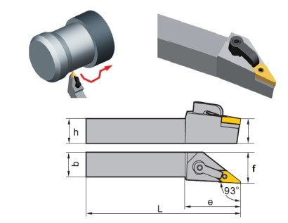 MVJNL3232P16 Soustružnické nože na VNMG1604.. Levé 93°