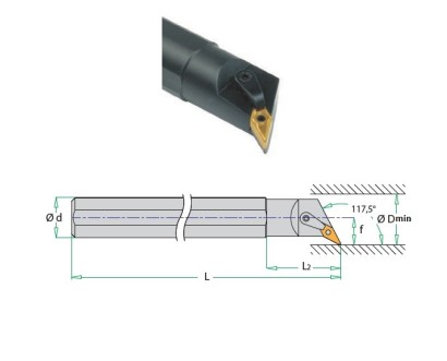 S32S-MVPNL16 Soustružnické nože na VNMG1604.. Levé 117,5°