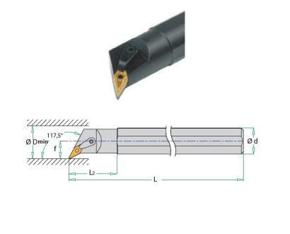 S40T-MVPNR16 Soustružnické nože na VNMG1604.. Pravé 117,5°