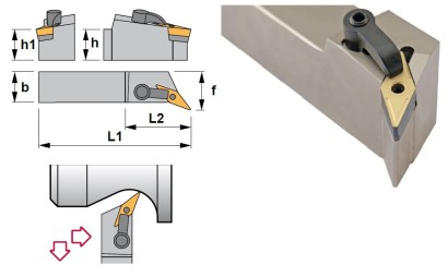 MVQNL3225P16-K Soustružnické nože na VNMG1604.. Levé 117,5°
