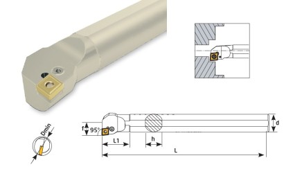 S50S-PCLNR12 Soustružnické nože na CNMG1204.. Pravé 95° S50S-PCLNR12 Soustružnické nože na CNMG1204.. Pravé 95°
