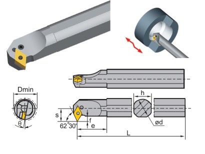 S40S-PDSNR15 Soustružnické nože na DNMG1506.. Pravé 62,5° S40S-PDSNR15 Soustružnické nože na DNMG1506.. Pravé 62,5°