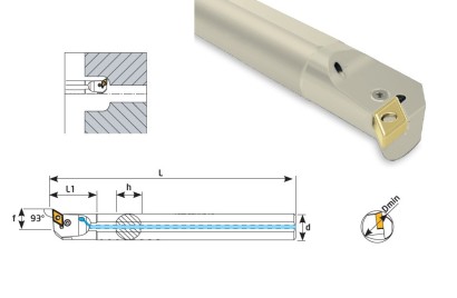 A40T-PDUNL15 Soustružnické nože na DNMG1506.. Levé 93°