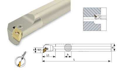 S25Q-PDUNR11 Soustružnické nože na DNMG1104.. Pravé 93°