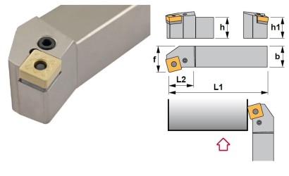 PSKNR1616H09 Soustružnické nože na SNMG0903.. Pravé 75°