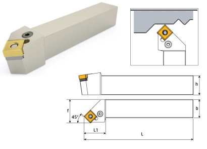 PSSNR4040S19 Soustružnické nože na SNMG1906.. Pravé 45°