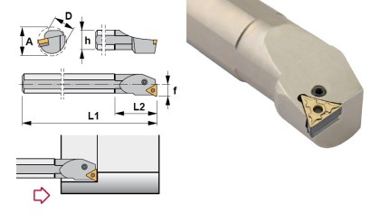 S16R-PTFNL11 Soustružnické nože na TNMG1103.. Levé 90°