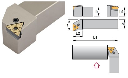 PTFNR1616H16 Soustružnické nože na TNMG1604.. Pravé 90°
