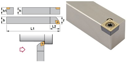 SCACL1212M09 Soustružnické nože na CCMT09T3.. Levé 90°