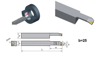 S25R-SCFCL12S25 e=50 Soustružnické nože na CCMT1204 Levé 95°