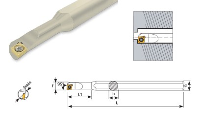 S0708H-SCLCR04 L1=21 Soustružnick.nože na CCET0401 Pravé 95°