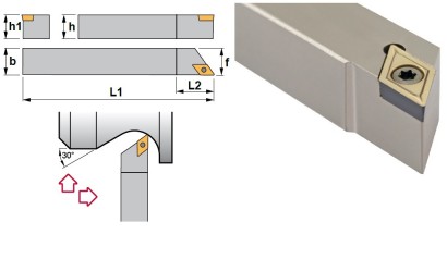 SDACL1616M07 Soustružnické nože na DCMT0702.. Levé 90°