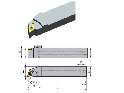 SDHCR2525M11 IK Soustružnické nože na DCMT11T3 Pravé 107,5°